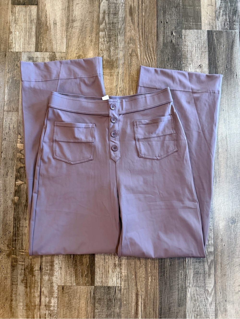 HALARA Lavender Cropped Button-Front Stretch Pants Sz Med